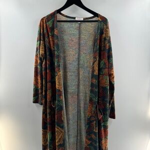 LuLaRoe Maxi Cardigan Sweater Size XL Floral Print